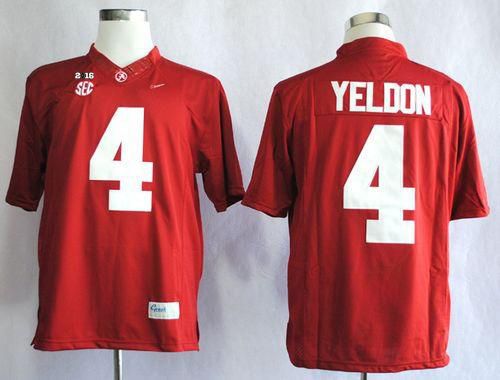 Crimson Tide #4 T.J Yeldon Red Limited 2016 College Football Playoff National Championship Patch Stitched NCAA Jersey