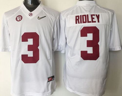 Crimson Tide #3 Calvin Ridley White 2016 National Championship Stitched NCAA Jersey