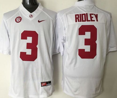 Crimson Tide #3 Calvin Ridley White Stitched NCAA Jersey