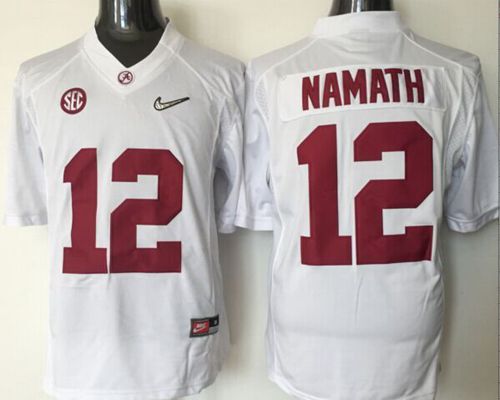 Crimson Tide #12 Joe Namath White 2016 National Championship Stitched NCAA Jersey