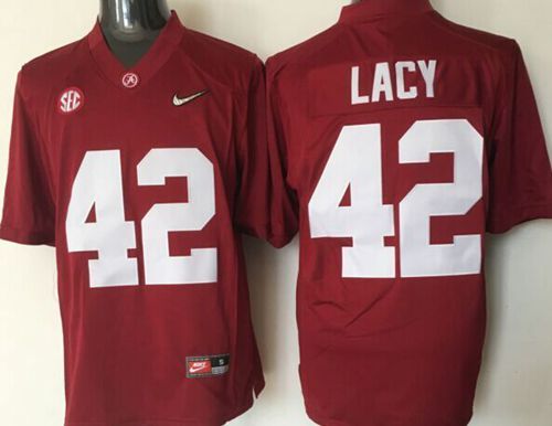 Crimson Tide #42 Eddie Lacy Red 2016 National Championship Stitched NCAA Jersey