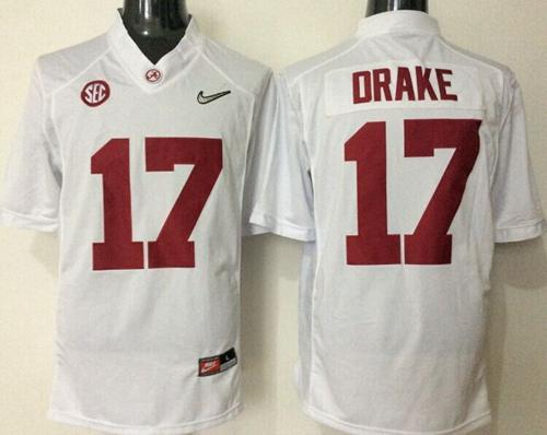 Crimson Tide #17 Kenyan Drake White Limited Stitched NCAA Jersey