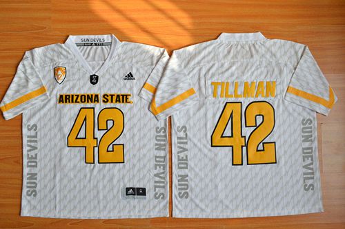 Sun Devils #42 Pat Tillman New White Stitched NCAA Jersey
