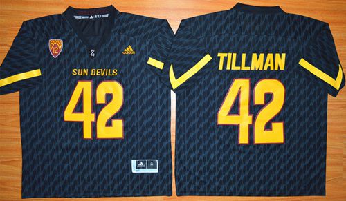 Sun Devils #42 Pat Tillman New Black Stitched NCAA Jersey