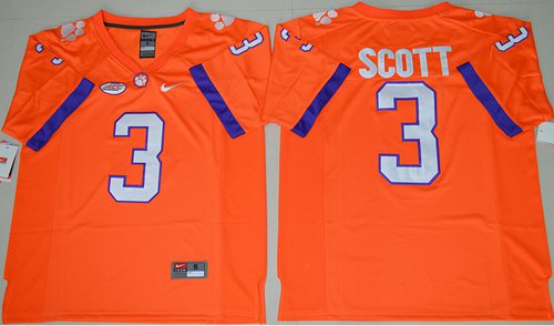 Tigers #3 Artavis Scott Orange Limited Stitched NCAA Jersey