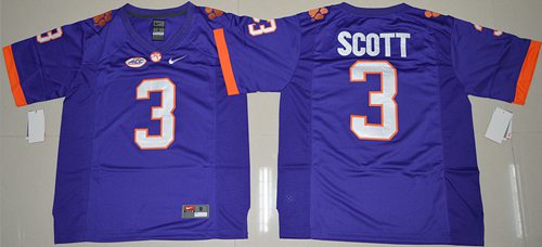 Tigers #3 Artavis Scott Purple Limited Stitched NCAA Jersey