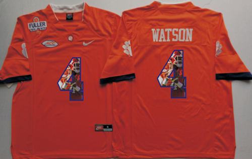Tigers #4 Deshaun Watson Orange Player Fashion Stitched NCAA Jersey