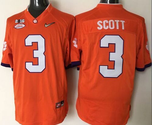 Tigers #3 Artavis Scott Orange 2016 National Championship Stitched NCAA Jersey