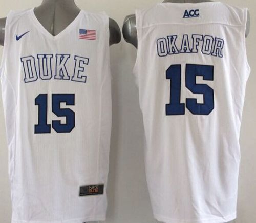 Blue Devils #15 Jahlil Okafor White Basketball Elite Stitched NCAA Jersey