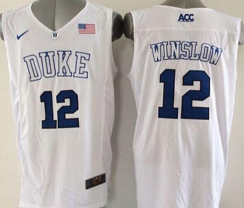 Blue Devils #12 Justise Winslow White Basketball Elite Stitched NCAA Jersey