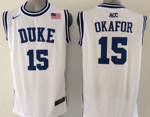 Blue Devils #15 Jahlil Okafor White Basketball New Stitched NCAA Jersey