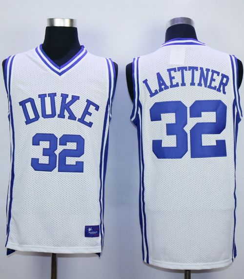 Blue Devils #32 Christian Laettner White Basketball Stitched NCAA Jersey