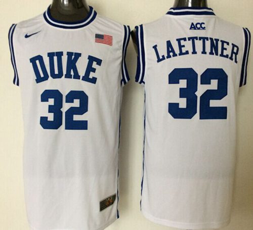 Blue Devils #32 Christian Laettner White Basketball New Stitched NCAA Jersey
