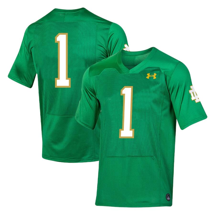 Men's Notre Dame Fighting Irish #1 Under Armour Kelly Green Limited Stitched Jersey