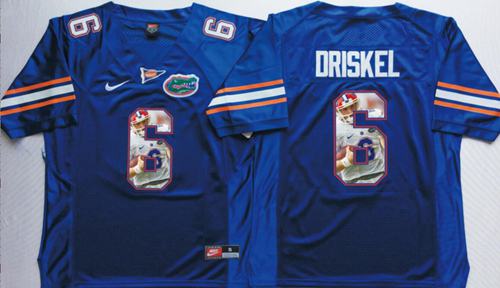 Gators #6 Jeff Driskel Blue Player Fashion Stitched NCAA Jersey
