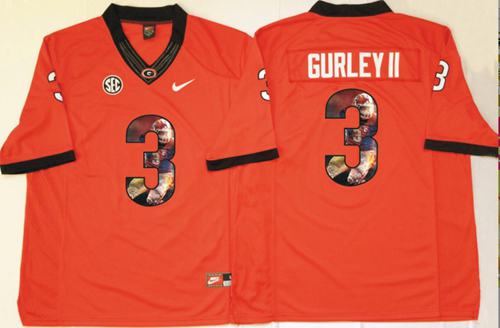 Bulldogs #3 Todd Gurley II Red Player Fashion Stitched NCAA Jersey
