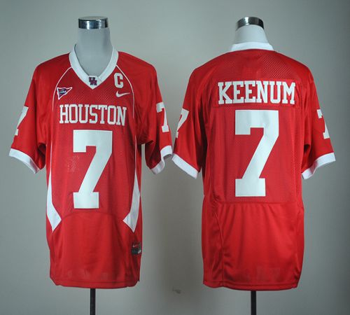 Cougars #7 Case Keenum Red C-USA Patch Stitched NCAA Jersey