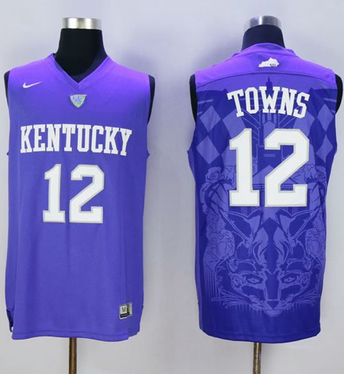 Wildcats #12 Karl-Anthony Towns Blue Basketball Stitched NCAA Jersey