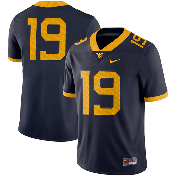 Men's Mountaineers #19 Navy Stitched NCAA Jersey