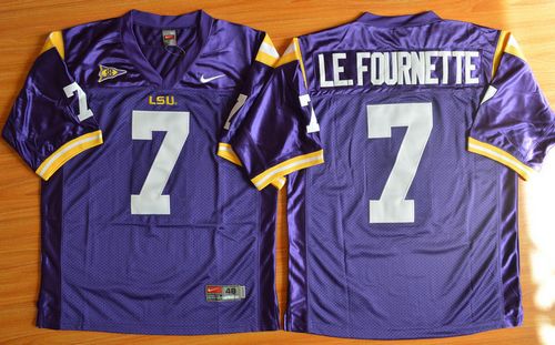 LSU Tigers #7 Leonard Fournette Purple Stitched NCAA Jersey