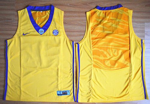 LSU Tigers Blank Gold Basketball Stitched NCAA Jersey