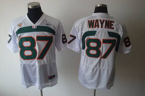 Hurricanes #87 Reggie Wayne White Stitched NCAA Jerseys