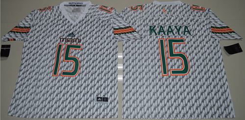 Hurricanes #15 Brad Kaaya White Stitched NCAA Jerseys