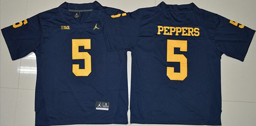 Wolverines #5 Jabrill Peppers Navy Blue Jordan Brand Stitched NCAA Jersey