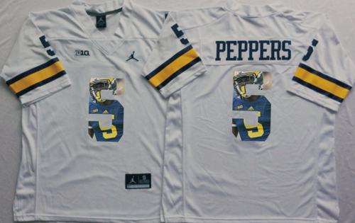 Wolverines #5 Jabrill Peppers White Player Fashion Stitched NCAA Jersey