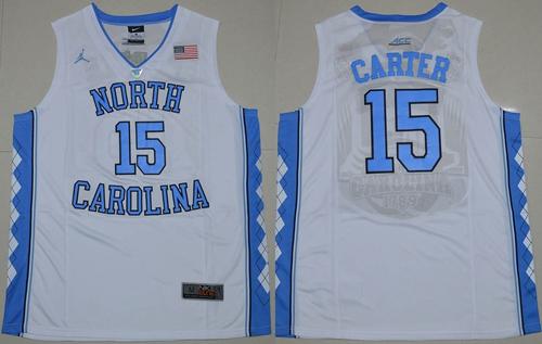 North Carolina #15 Vince Carter White Stitched NCAA Jersey