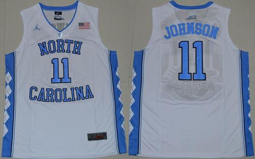 North Carolina #11 Brice Johnson White Basketball Stitched NCAA Jersey
