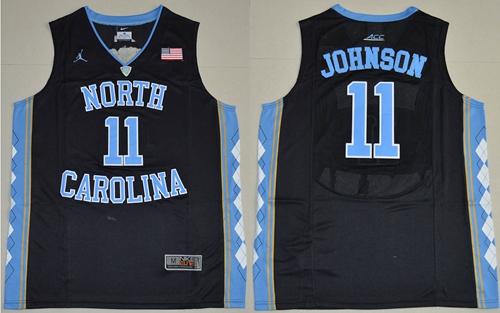 North Carolina #11 Brice Johnson Black Basketball Stitched NCAA Jersey