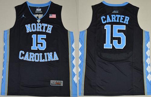 North Carolina #15 Vince Carter Black Basketball Stitched NCAA Jersey