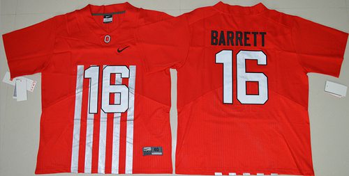 Buckeyes #16 J. T. Barrett Red Alternate Elite Stitched NCAA Jersey