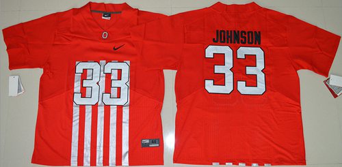 Buckeyes #33 Pete Johnson Red Alternate Elite Stitched NCAA Jersey