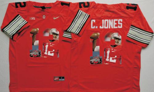 Buckeyes #12 Cardale Jones Red Player Fashion Stitched NCAA Jersey