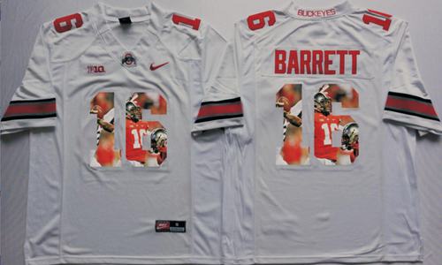 Buckeyes #16 J. T. Barrett White Player Fashion Stitched NCAA Jersey