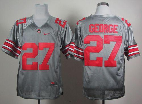 Buckeyes #27 Eddie George Gray Stitched NCAA Jersey