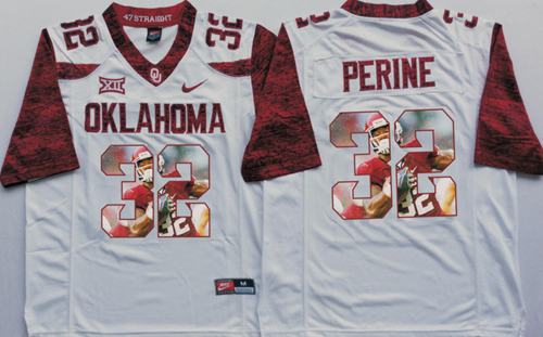 Sooners #32 Samaje Perine White Player Fashion Stitched NCAA Jersey