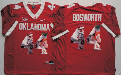 Sooners #44 Brian Bosworth Red Player Fashion Stitched NCAA Jersey