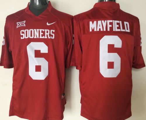 Sooners #6 Baker Mayfield Red XII Stitched NCAA Jersey