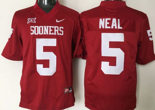Sooners #5 Durron Neal Red XII Stitched NCAA Jersey