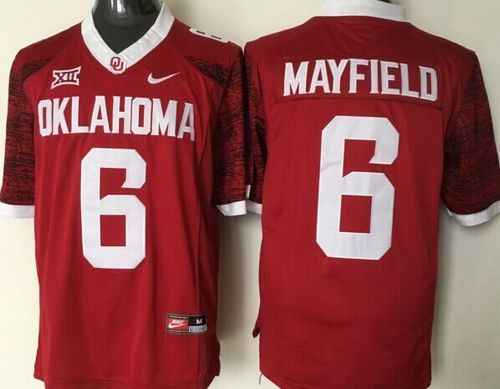 Sooners #6 Baker Mayfield Red New XII Stitched NCAA Jersey