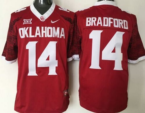 Sooners #14 Sam Bradford Red New XII Stitched NCAA Jersey