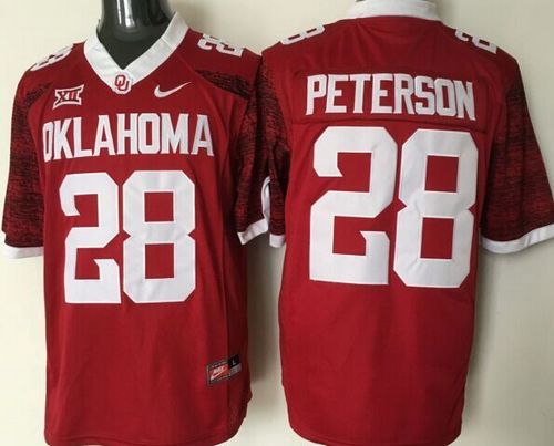 Sooners #28 Adrian Peterson Red New XII Stitched NCAA Jersey