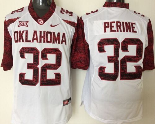 Sooners #32 Samaje Perine White New XII Stitched NCAA Jersey