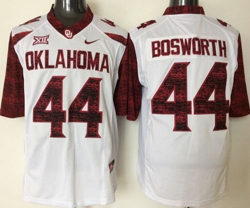 Sooners #44 Brian Bosworth White New XII Stitched NCAA Jersey