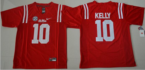 Rebels #10 Chad Kelly Red Stitched NCAA Jersey