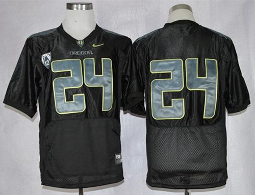 Ducks #24 Thomas Tyner Black Combat Stitched NCAA Jersey
