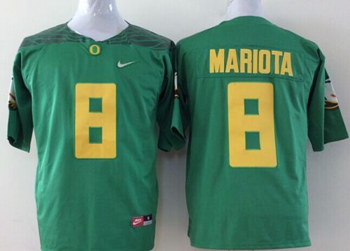Ducks #8 Marcus Mariota Green Diamond Quest Stitched NCAA Jersey